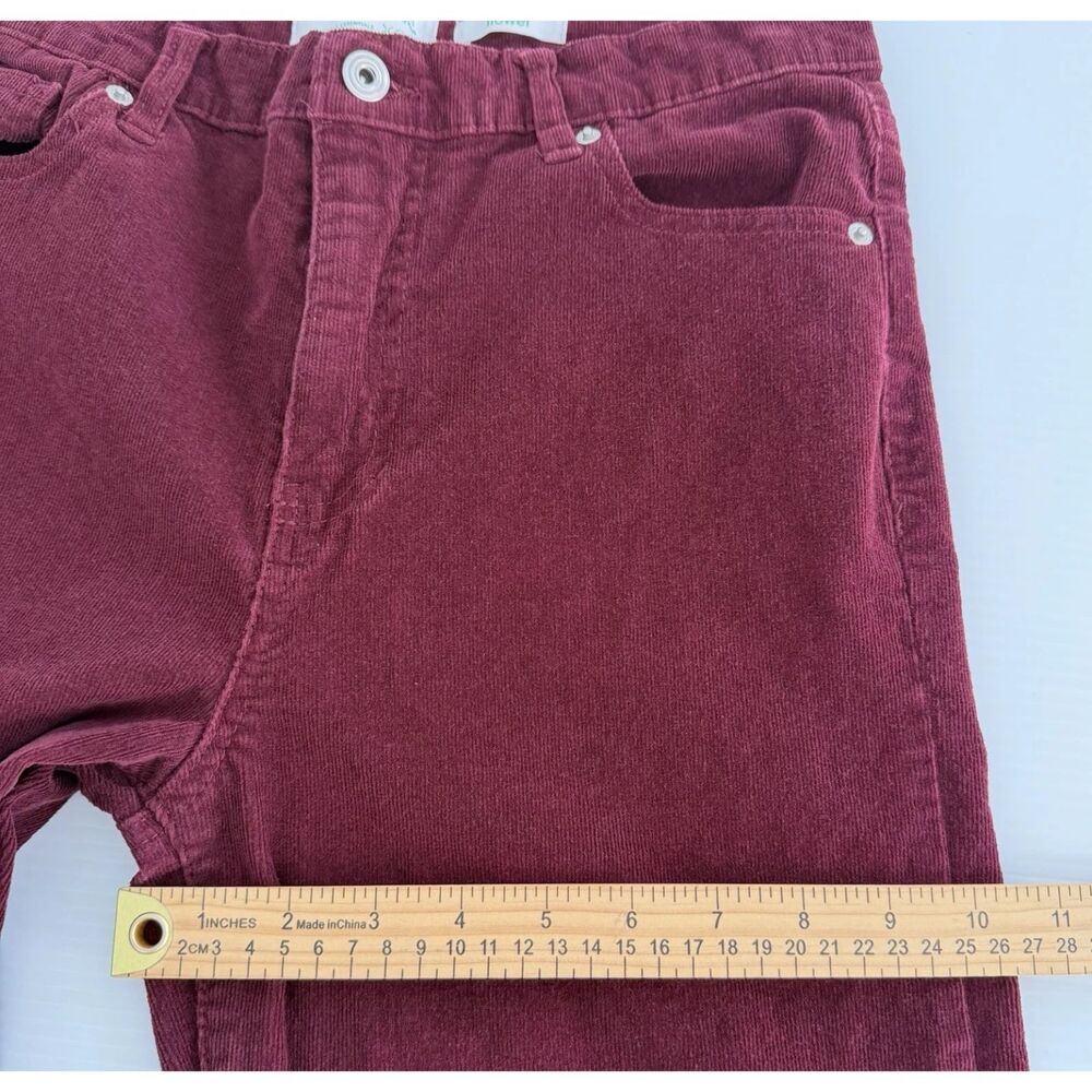 Celebrity Pink Flower Corduroy Flare Jeans Burnt Red Size 11/30 (Fit 30x29) - Picture 7 of 12